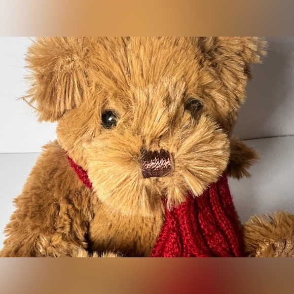Bath & Body Works BBW Plush 5 1/2” Tan Brown Bear Red Scarf Stuffed Animal - Picture 8 of 13